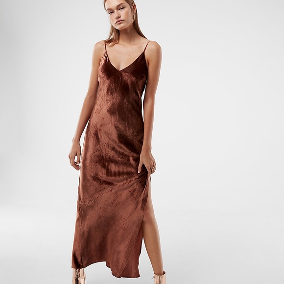 velvet maxi slip dress